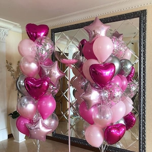Globos con estampado de látex para niña, suministros de decoración del  hogar, tema de Barbie rosa, cumpleaños, boda, bebé, helio, 12 pulgadas