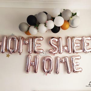 Home Sweet Home gold balloons, garland, wedding balloons, balloon banner, rose, silver, welcome home, mylar balloons, birthday, phrase