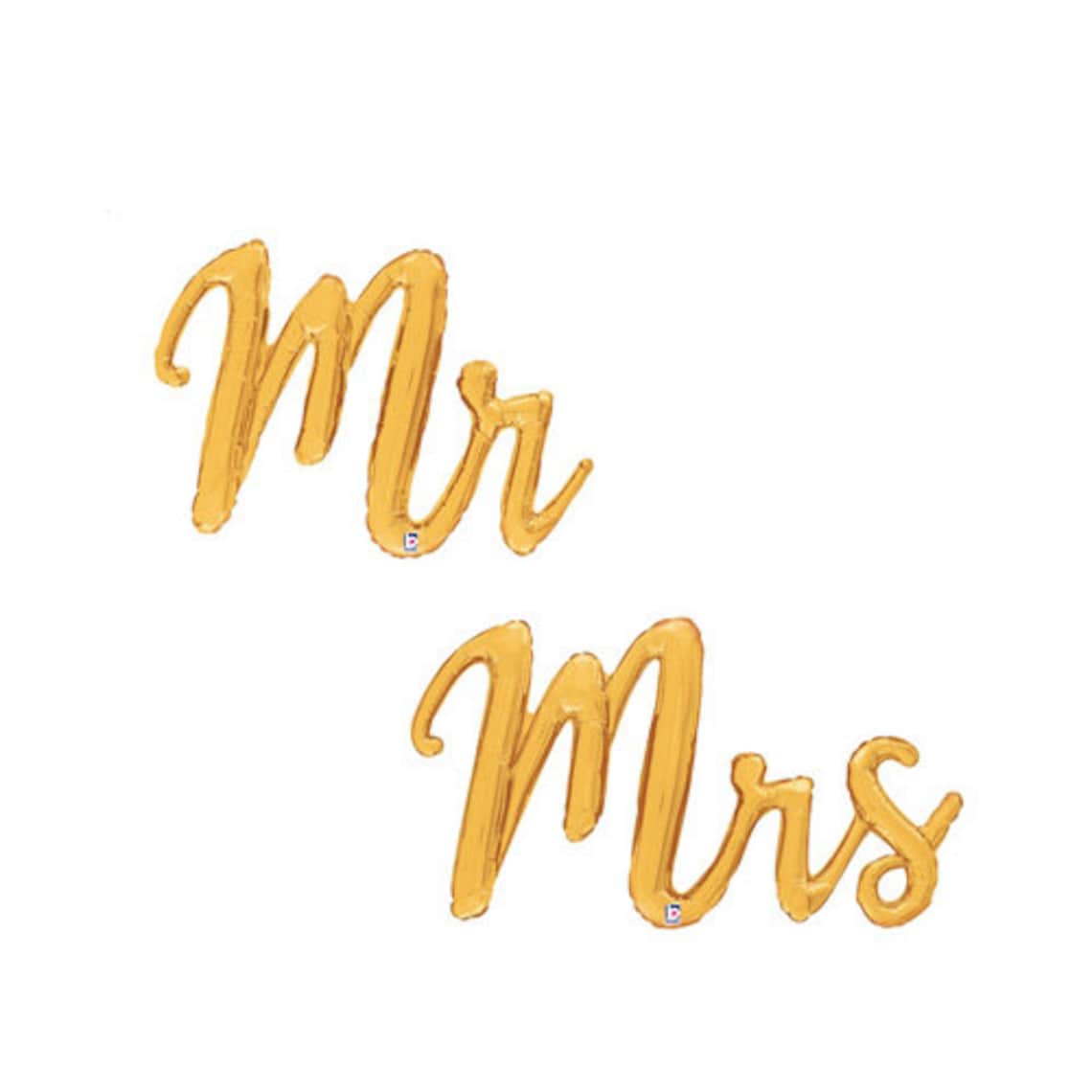 Mr Mrs AirFilled Gold Happy Cursive Letter Balloon Banners Etsy