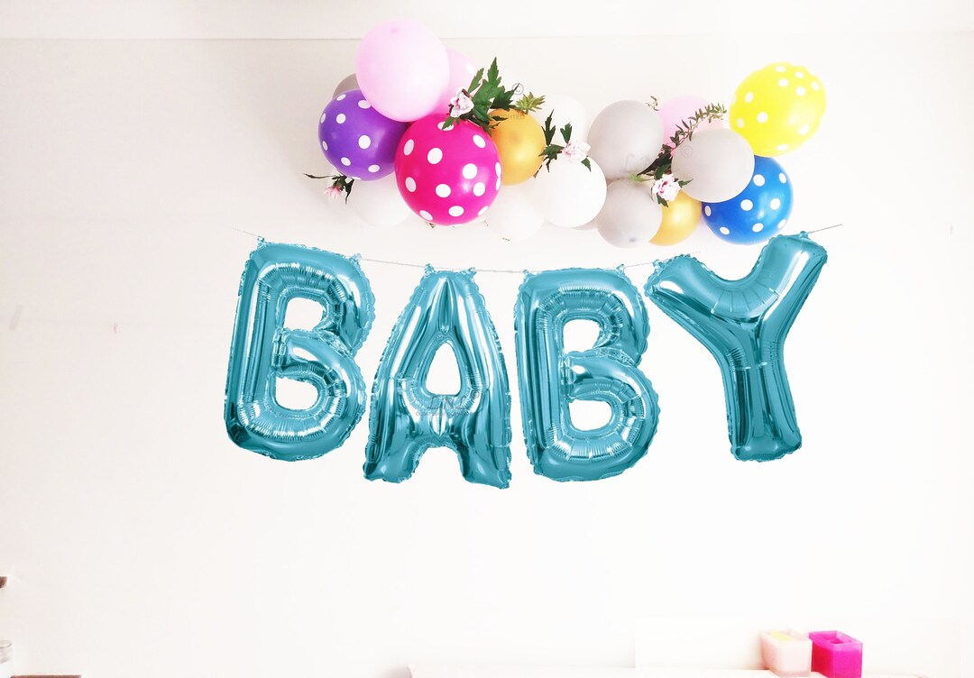 Baby Blue Balloons Gender Reveal Baby Shower Baby Party Etsy