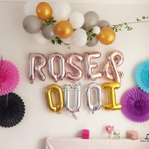 Future Mrs Custom Name To Be Rose Gold Gold Balloons Silver Balloons Wedding Letters Balloon Banner Phrase Custom Balloons image 3