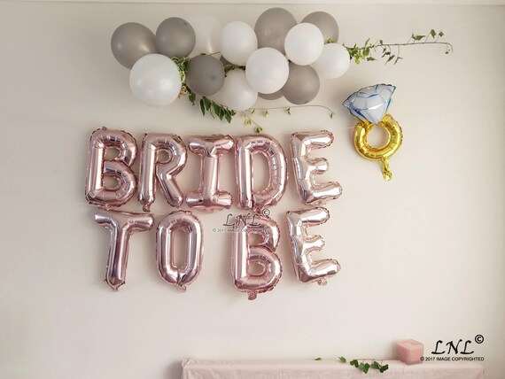 Bride gold letter balloons discount