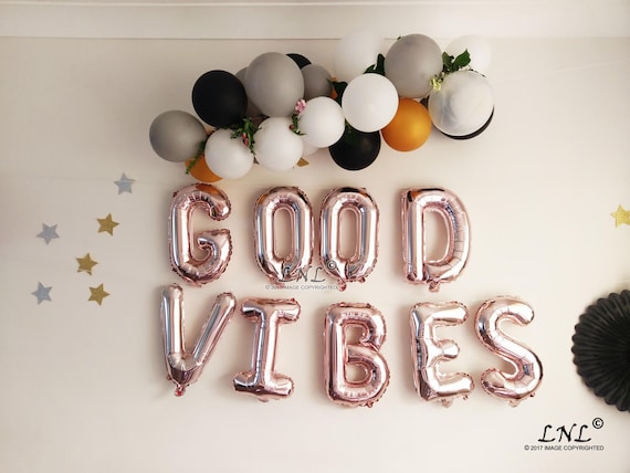Good Vibes Gold Balloons Garland Wedding Balloons Balloon Etsy Good Vibes Gold Balloons Garland Wedding Balloons Balloon Etsy