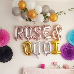 Future Mrs Custom Name To Be Rose Gold Gold Balloons Silver Balloons Wedding Letters Balloon Banner Phrase Custom Balloons image 4