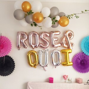 Hooray Gold Balloons Silver Rose Gold Balloons, Letters, Wedding, Balloon Banner, Garland, Wedding Banner, Fiesta, Party, Christmas image 3