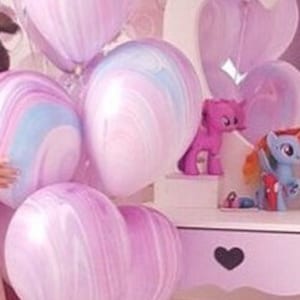 Marble Balloon Bouquet, Pink Balloon, Baby Girl, Magic Unicorn Decor, Birthday Decorations, Garland, 1st Birthday Decorations, Princess