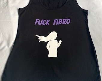 Black Vest Top - F**k Fibro - Fibromyalgia Awareness