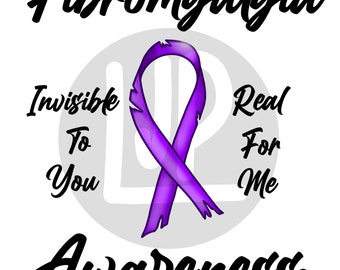 Digitale download - fibromyalgiebewustzijn "onzichtbaar voor jou, echt voor mij" - png-bestand - transparant