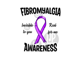 Digitale Download PNG - Transparante afbeelding - Nieuw ontwerp - Gebogen tekst - Fibromyalgie Awareness