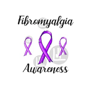 Digitale Download - PNG-bestand - Transparante afbeelding - Nieuw - &quot;Fibromyalgie Awareness&quot; 3 linten