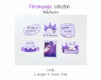 Large Sticker - individual- 6 designs to choose from - size 3” - 5” - laminated, waterproof, handmade