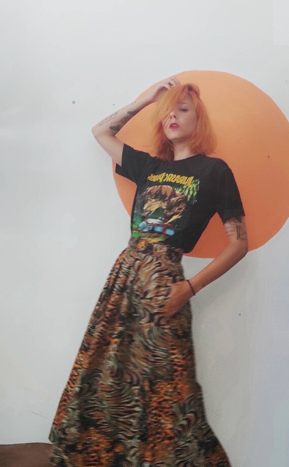 leopard print skirt, full Circle Skirt, midi skirt