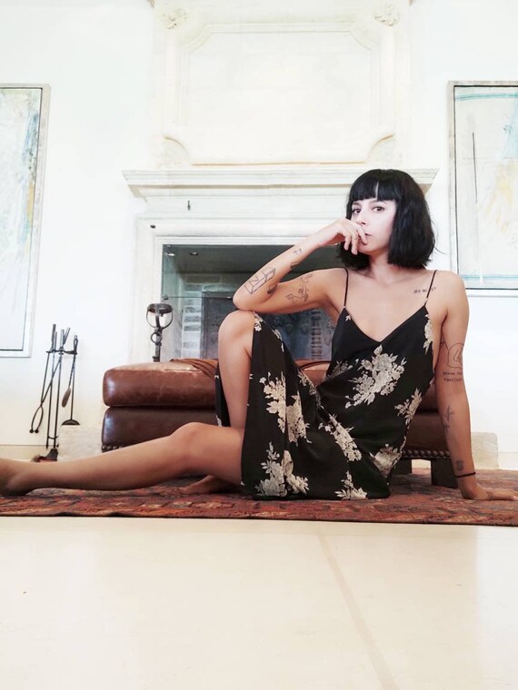 Calvin Klein slip dress, floral maxi dress