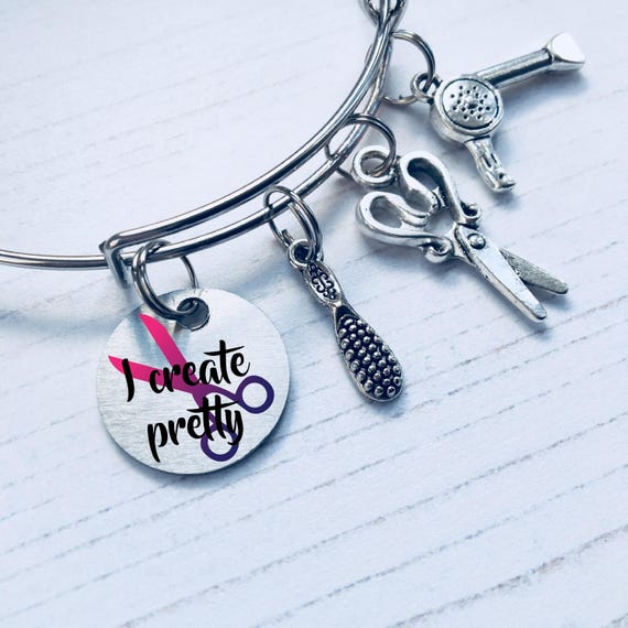 Herramientas de cabello estilistas de plata clip en encanto para Pulsera Europea Regalo Peluquería