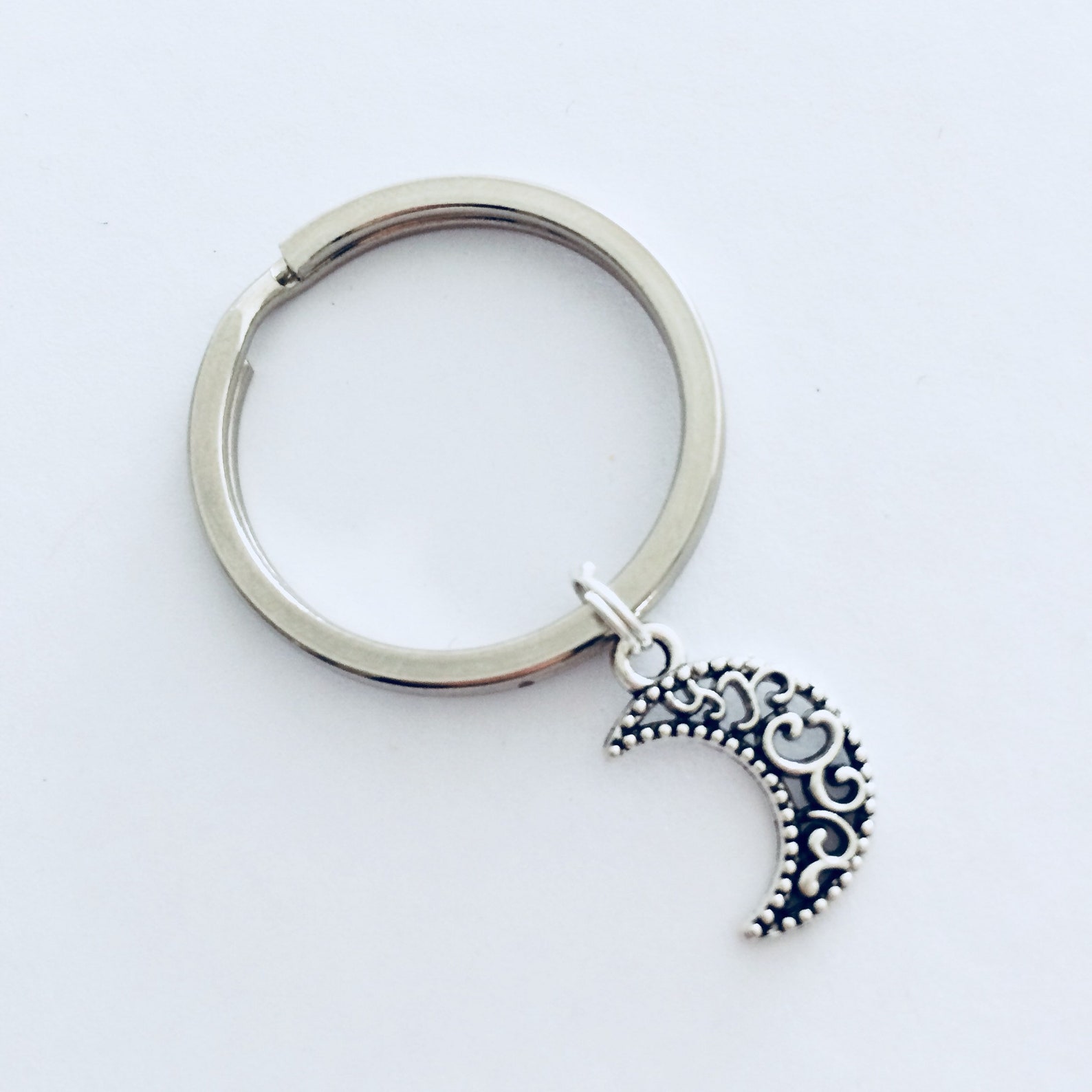 Crescent Moon Keychain Mini Moon Keyring Celestial Gift Etsy Ireland