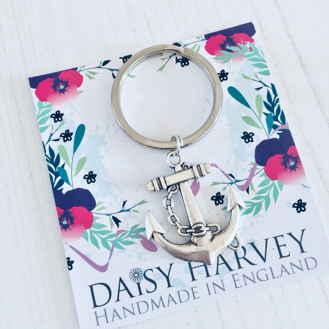 Nautical Keychain Anchor Keyring Sea Lover Gift Ocean Etsy