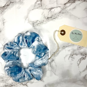 Baby blue velvet scrunchie
