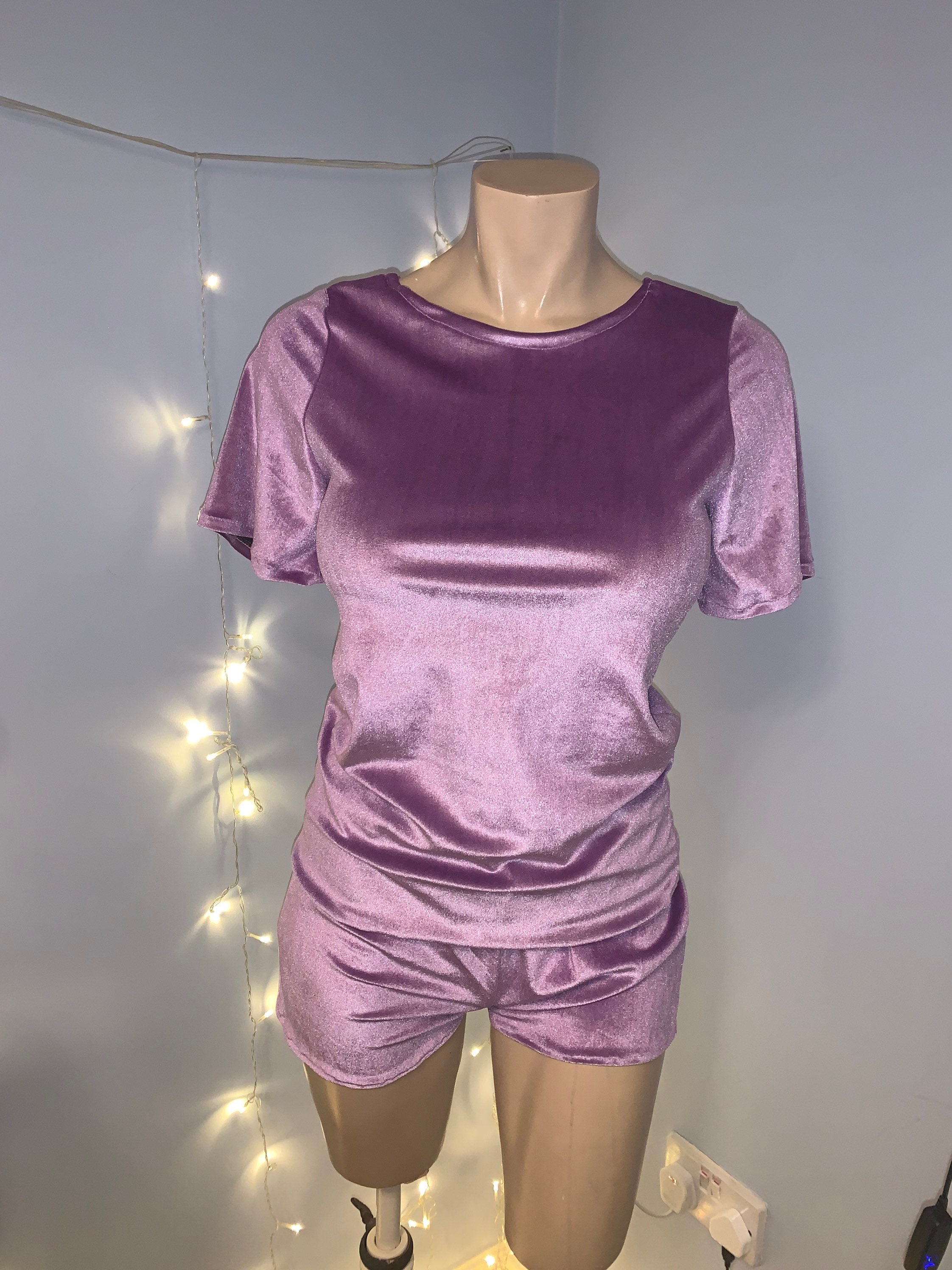 Lilac velvet loungewear set Etsy