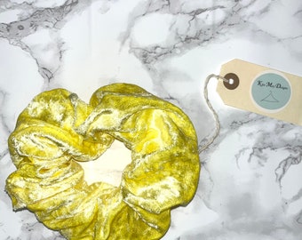 Lemon Yellow velvet scrunchie