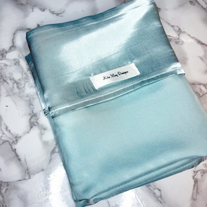 Duck egg blue/turquoise satin pillowcases