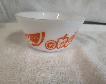 Vintage Federal glass orange fruit bowl