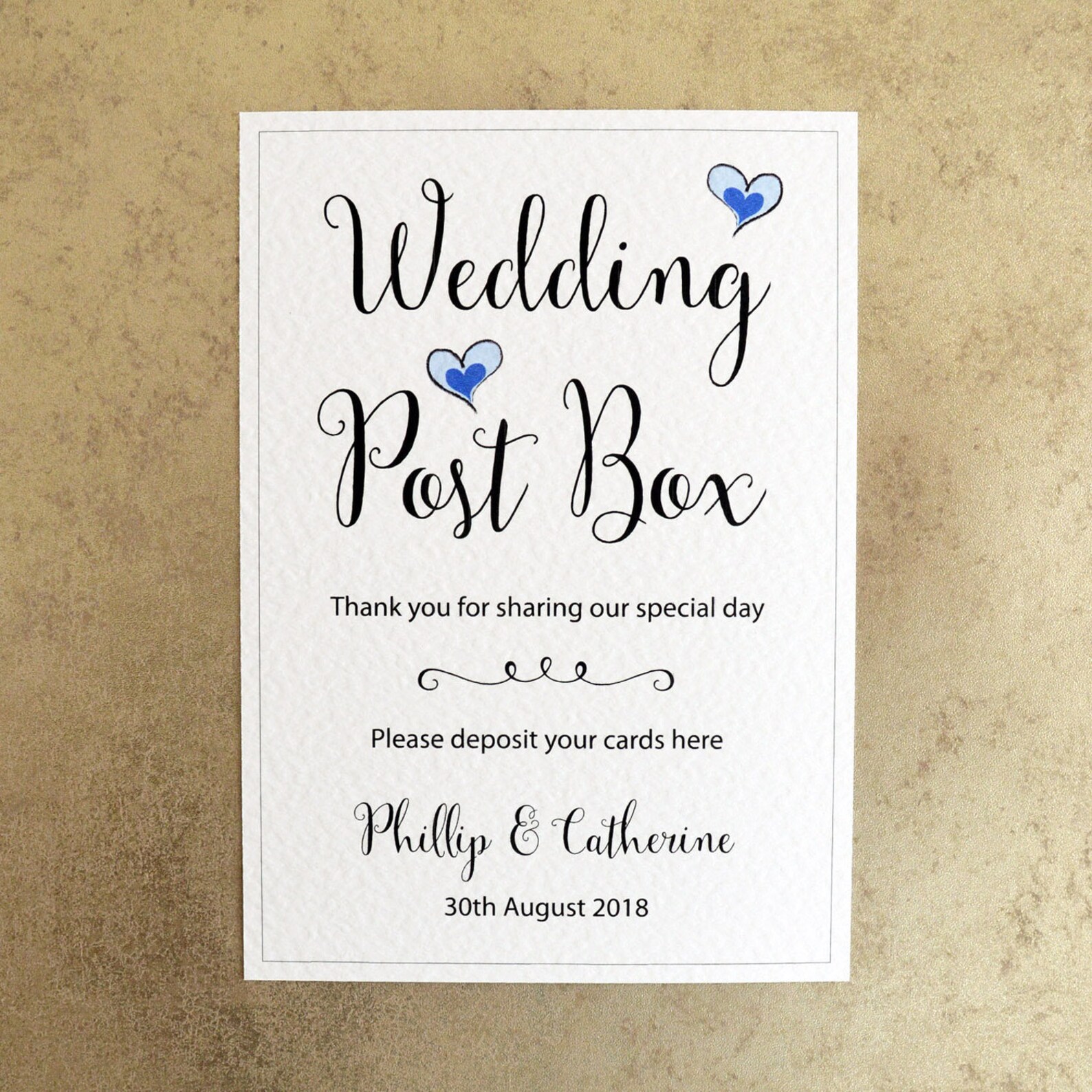 Wedding Post Box Card Sign Personalised with Bride and | Etsy