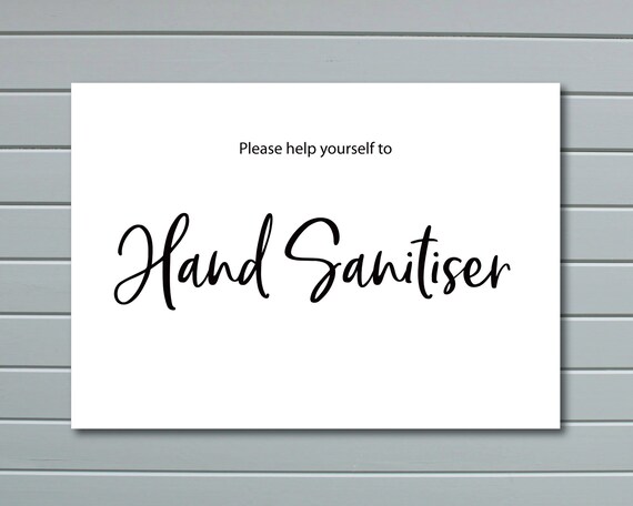 Please Help Yourself To Hand Sanitiser A5 Wedding Or Event Etsy