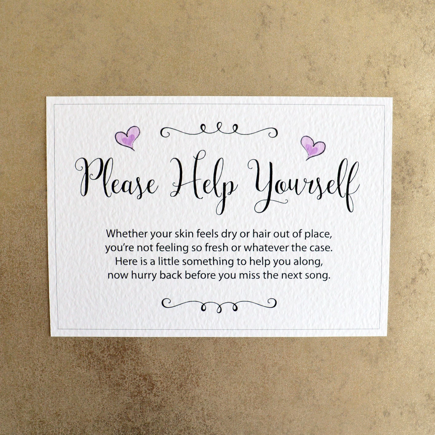 Please Help Yourself Wedding Toiletry Sign 260gsm Hammer Etsy