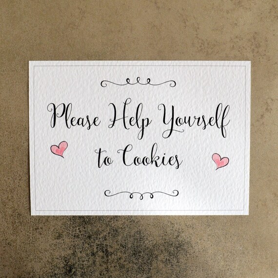 Please Help Yourself To Cookies Wedding Sign 260gsm Hammer Etsy