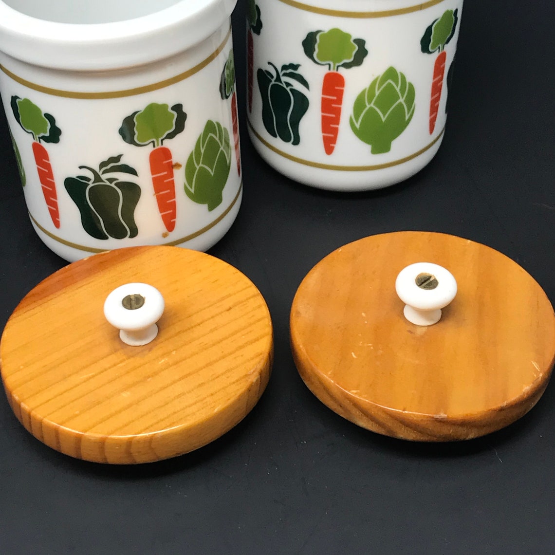 Vintage Gallery Originals Vegetable Print Canister Set Etsy