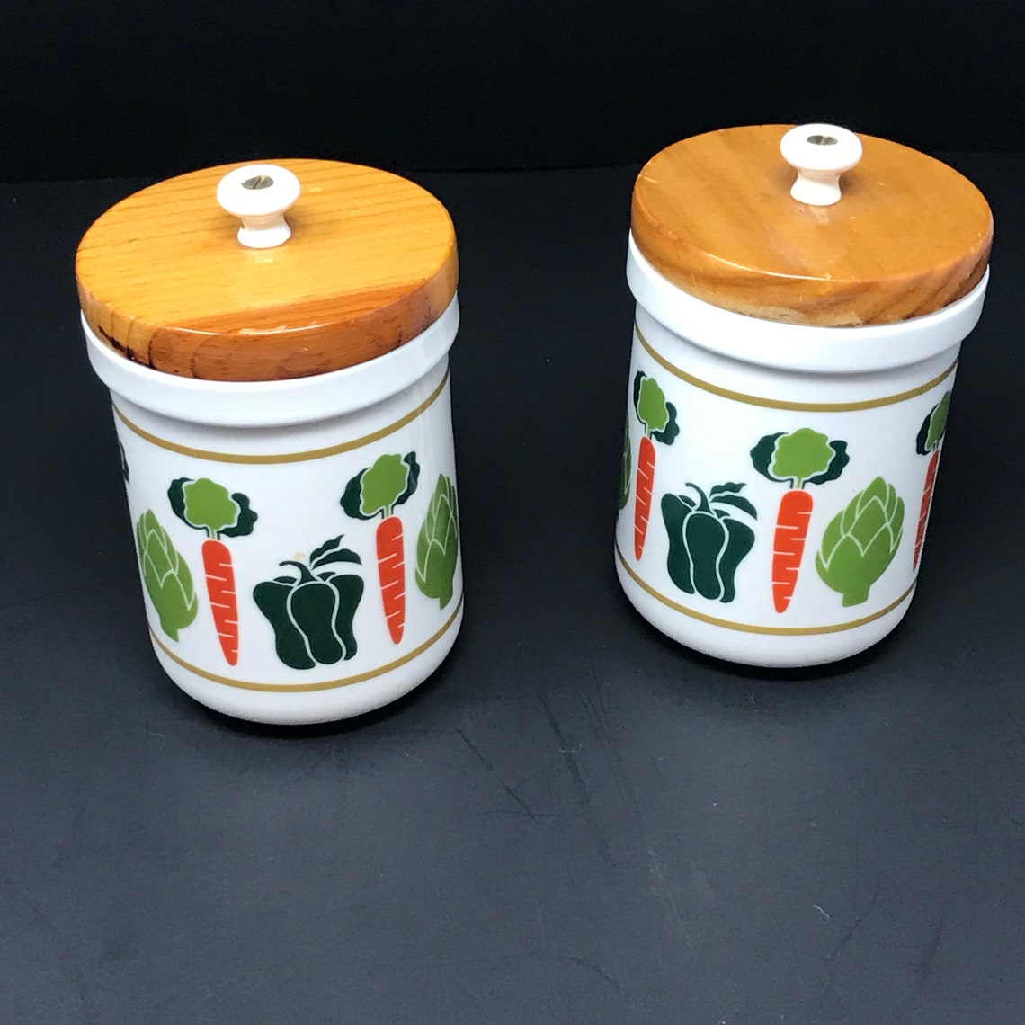 Vintage Gallery Originals Vegetable Print Canister Set Etsy