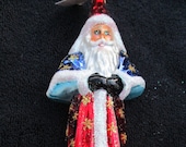 Vintage Christopher Radko Authentic Christmas Ornament crystal hand painted 1996 Caped Victorian Santa 96-2510 Made in Poland NOS