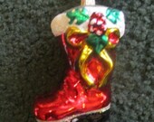 Vintage Christopher Radko Authentic Christmas Ornament 2000 Ruby Bootie Little Gem 00-080-0 Made in Poland NOS