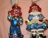 Vintage Christopher Radko Authentic ornaments 2000 Raggedy Jack Jill Ann Andy 00-336-0 Made in Poland NOS
