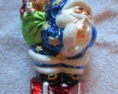 Vintage Christopher Radko Authentic Christmas Ornament crystal hand painted 1996 quot Secret Santa quot 7 quot full size Made in Poland NOS