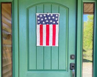 Patriotic Table Topper/Patriotic wall hanging/Flag themed table runner/ Flag themed wall hanging/July 4th  decor/Patriotic decor