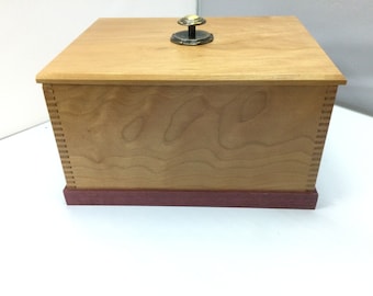 curly cherry memorial box |  wooden box | gift box | memory box | jewelry box | curly cherry