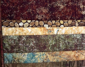 Earth Tone Table Runner, /Autumn table runner,/ Natural textures table runner,/ brown green and gold table runner/