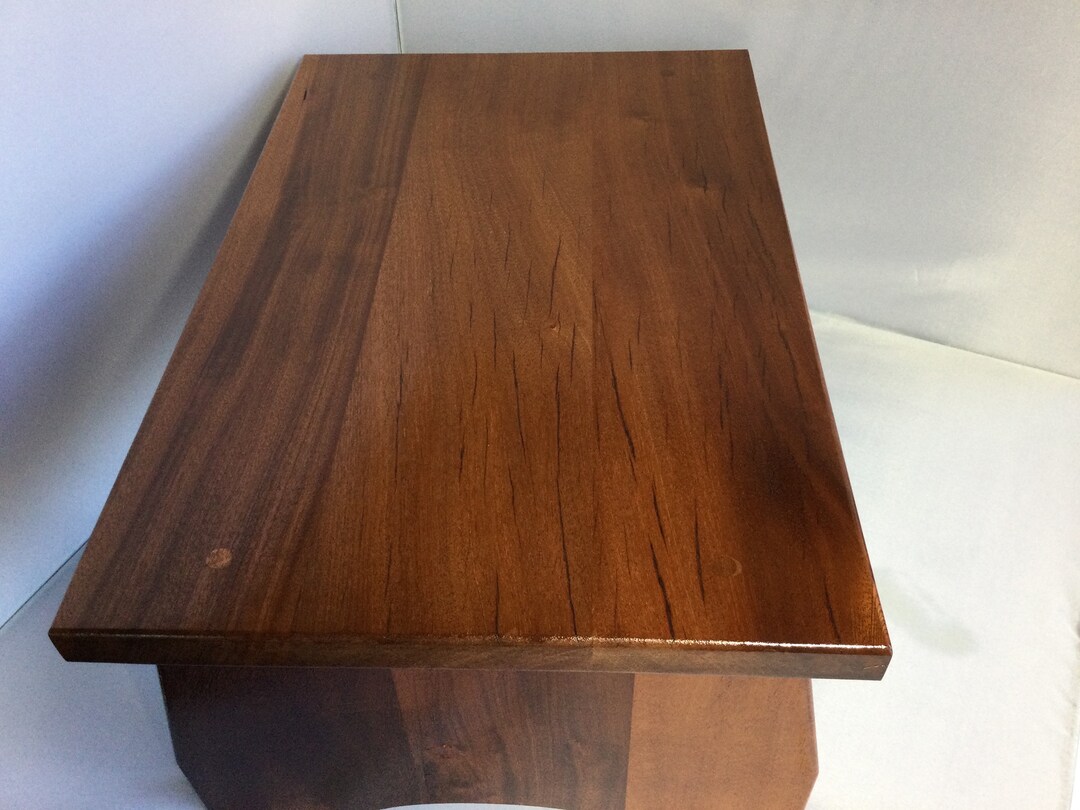 Extra Wide Bed Side Step Stool mahogany Hardwood Foot Bench Handcrafted