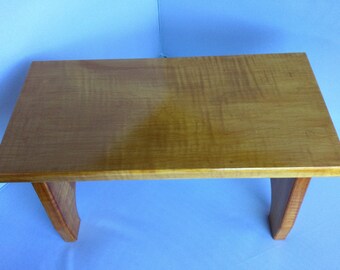 Tiger Maple Hardwood Step Stool | handcrafted step stool | foot stool|kitchen step | tiger maple | child step stool