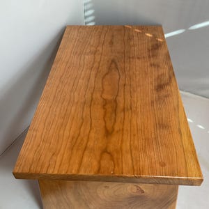 Extra wide bed side step stool |cherry Hardwood Foot Bench | handcrafted step stool