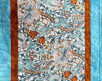 Turquoise and Rust Table runner/ Year round beautiful table runner/ nature themed table runner
