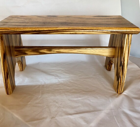 Zebra Wood Hardwood Step Stool Handcrafted Step Stool Foot Etsy