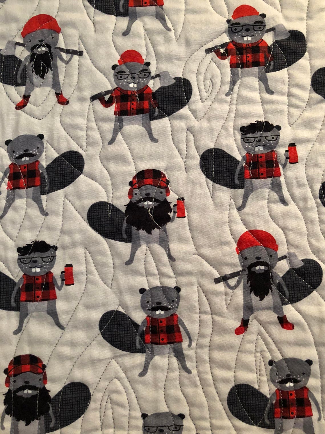 Burly Beavers Baby Quilt. / Rustic Baby Boy Quilt/ Woodsy Baby Etsy