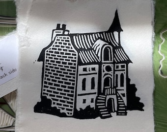 La Maison MINI PRINT - Original Handmade Linocut Print