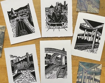 Birmingham and the Black Country - Original Handmade Linocut Prints