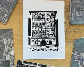 Palazzo Dario - Original Handmade Linocut Print