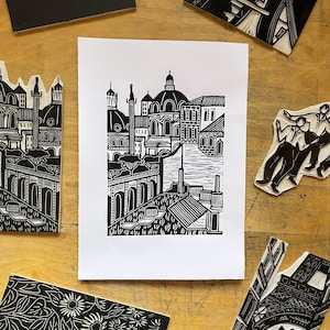 Forum Kaiser, Rom - Original Linoldruck