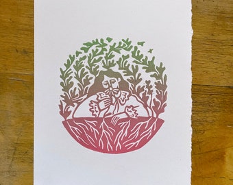 Spring - Limited Edition Handmade Linocut Print