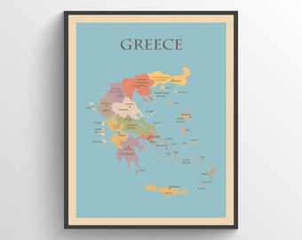 greece map etsy